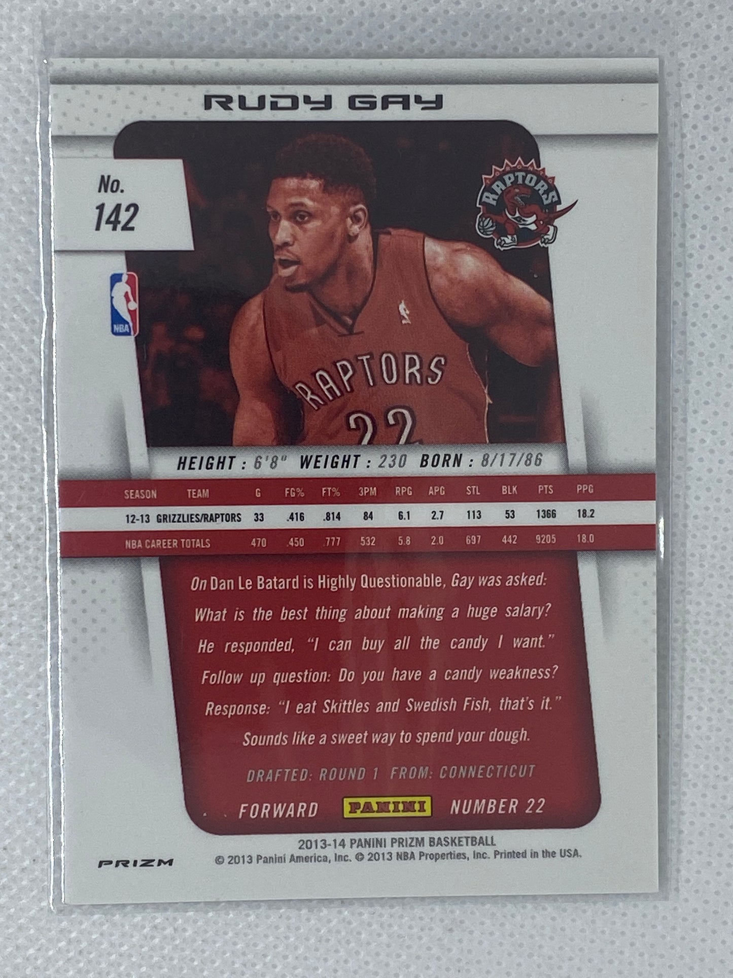 2013-14 Panini Prizm Silver Prizm Rudy Gay #142