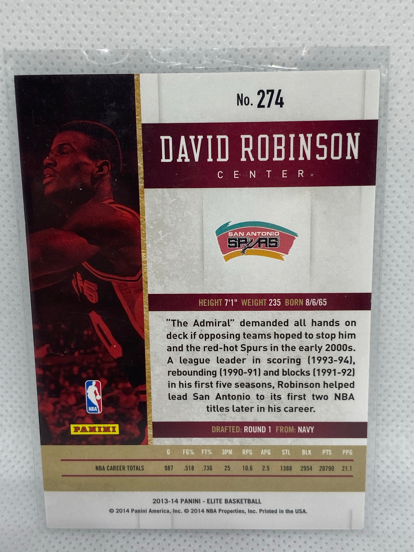 2013-14 Panini Elite 12/999 David Robinson #274