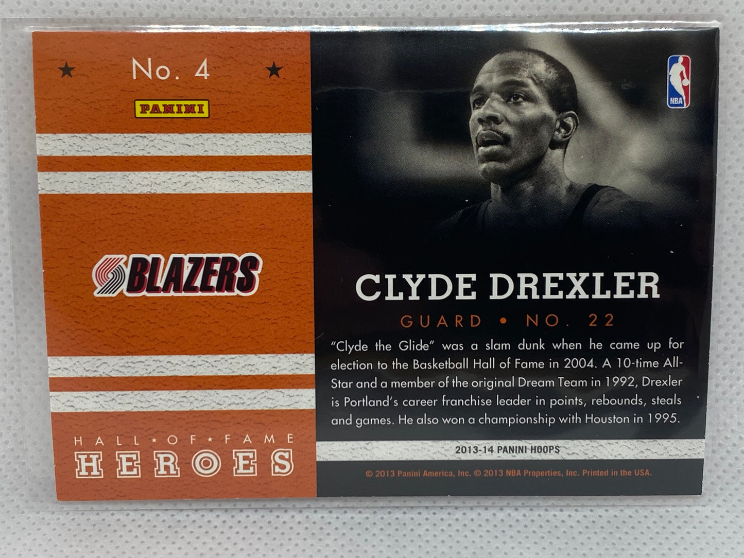 2013-14 Panini Hoops Hall of Fame Heroes #4 Clyde Drexler