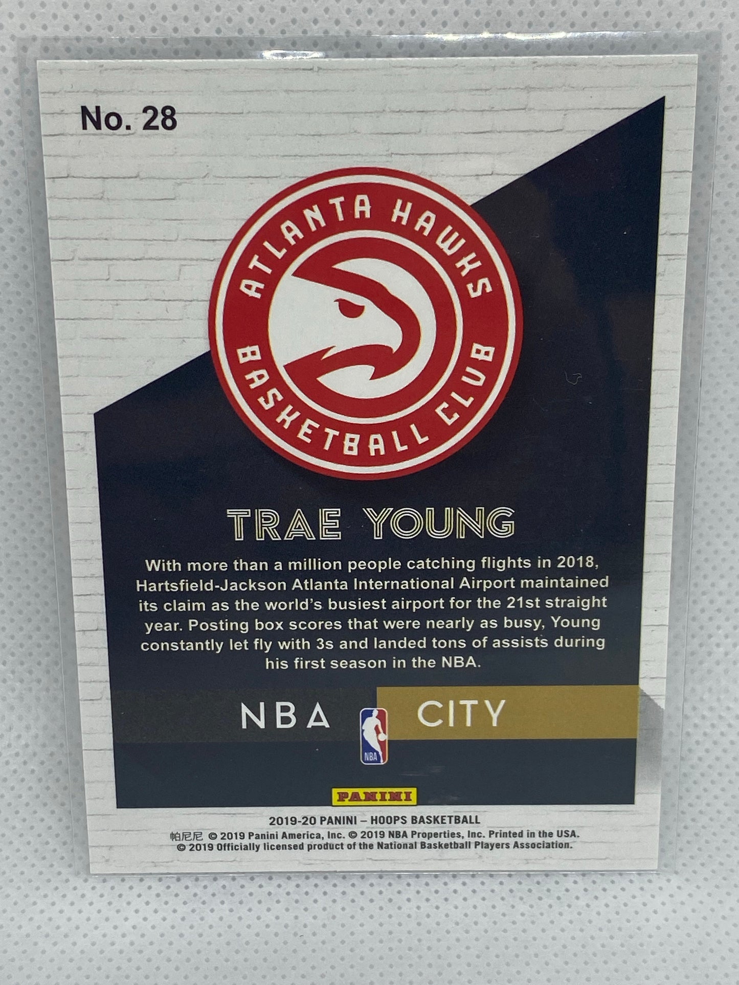 2019-20 Panini NBA Hoops NBA City Silver Holo Trae Young #28 SSP