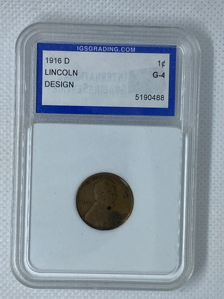 1916 D Lincoln Design Wheat Cent IGS Grading [5190488]