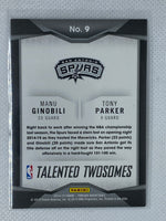 2014-15 Panini Threads Talented Twosomes Spurs Card #9 Manu Ginobili Tony Parker