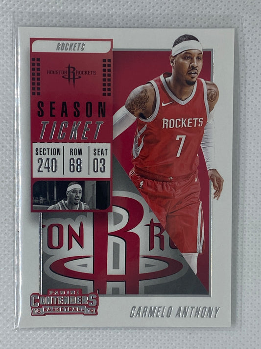 2018-19 Panini Contenders Season Ticket #48 CARMELO ANTHONY Rockets