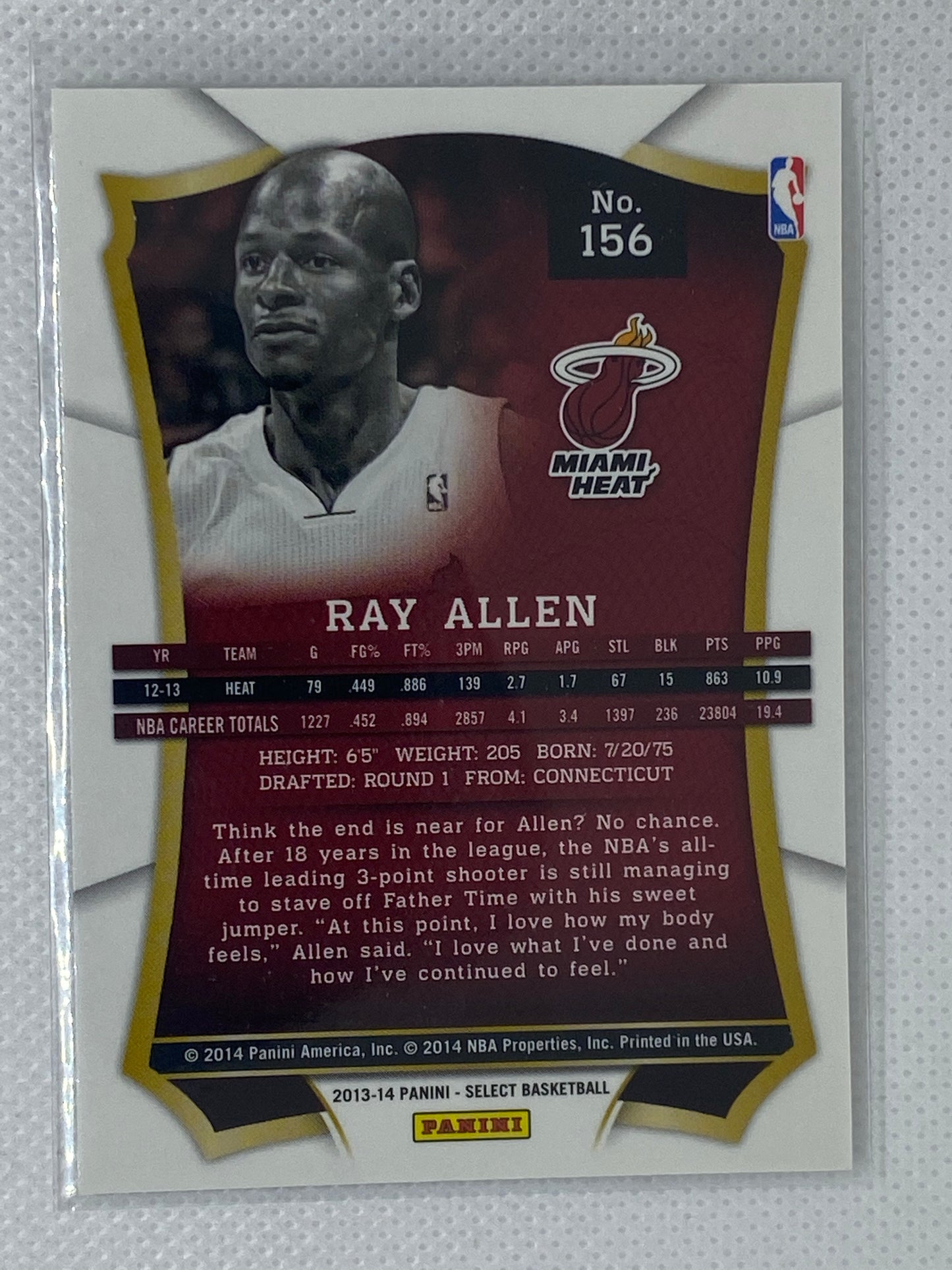 2013-14 Panini Select #156 Ray Allen Heat