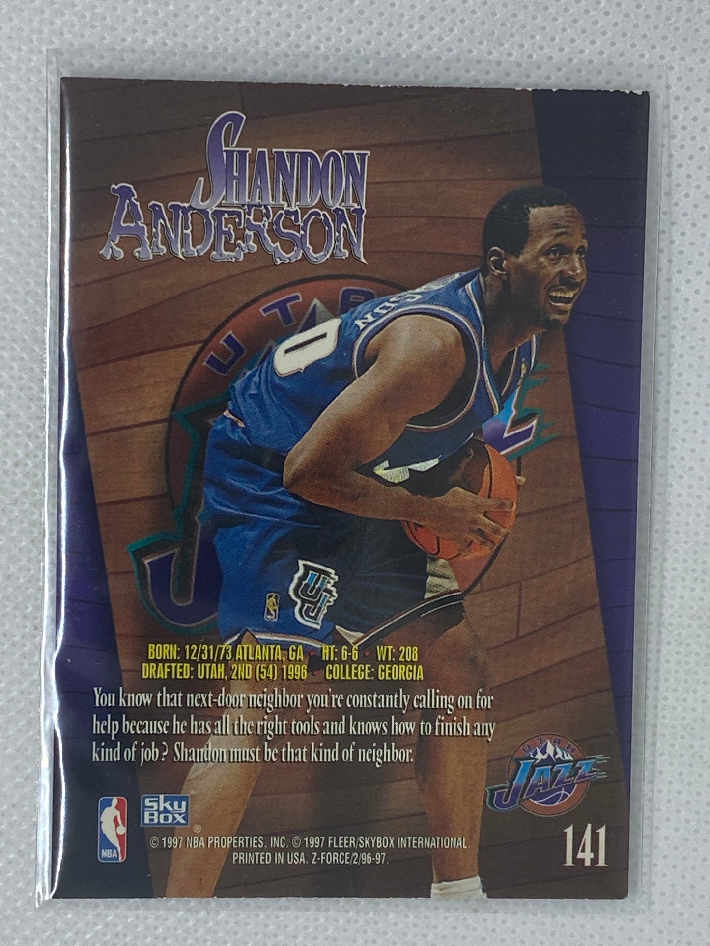 1996-97 Skybox Z Force Shandon Anderson #141 Rookie RC