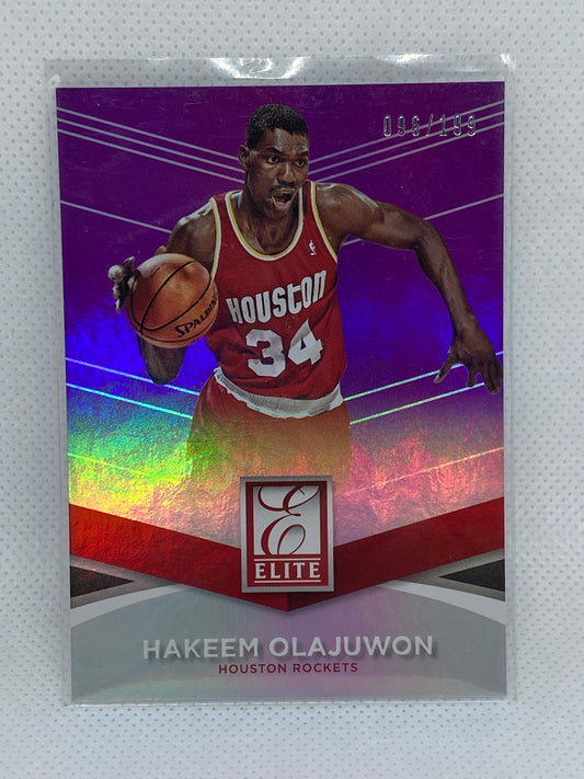 2014-15 Panini Donruss Elite Set Purple 96/199 Hakeem Olajuwon #85