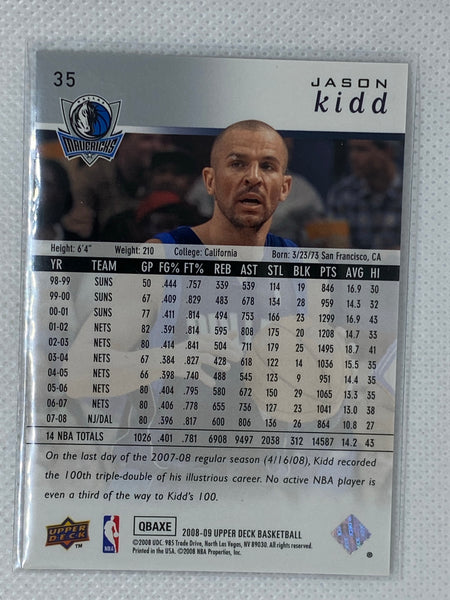 2008-09 Upper Deck Basketball #35 Jason Kidd Dallas Mavericks