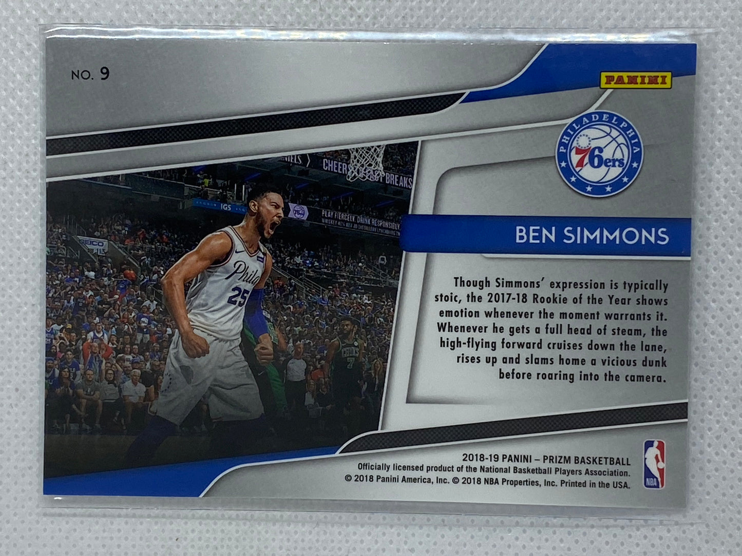 2018-19 Panini Prizm Get Hyped! Ben Simmons Philadelphia 76ers #9