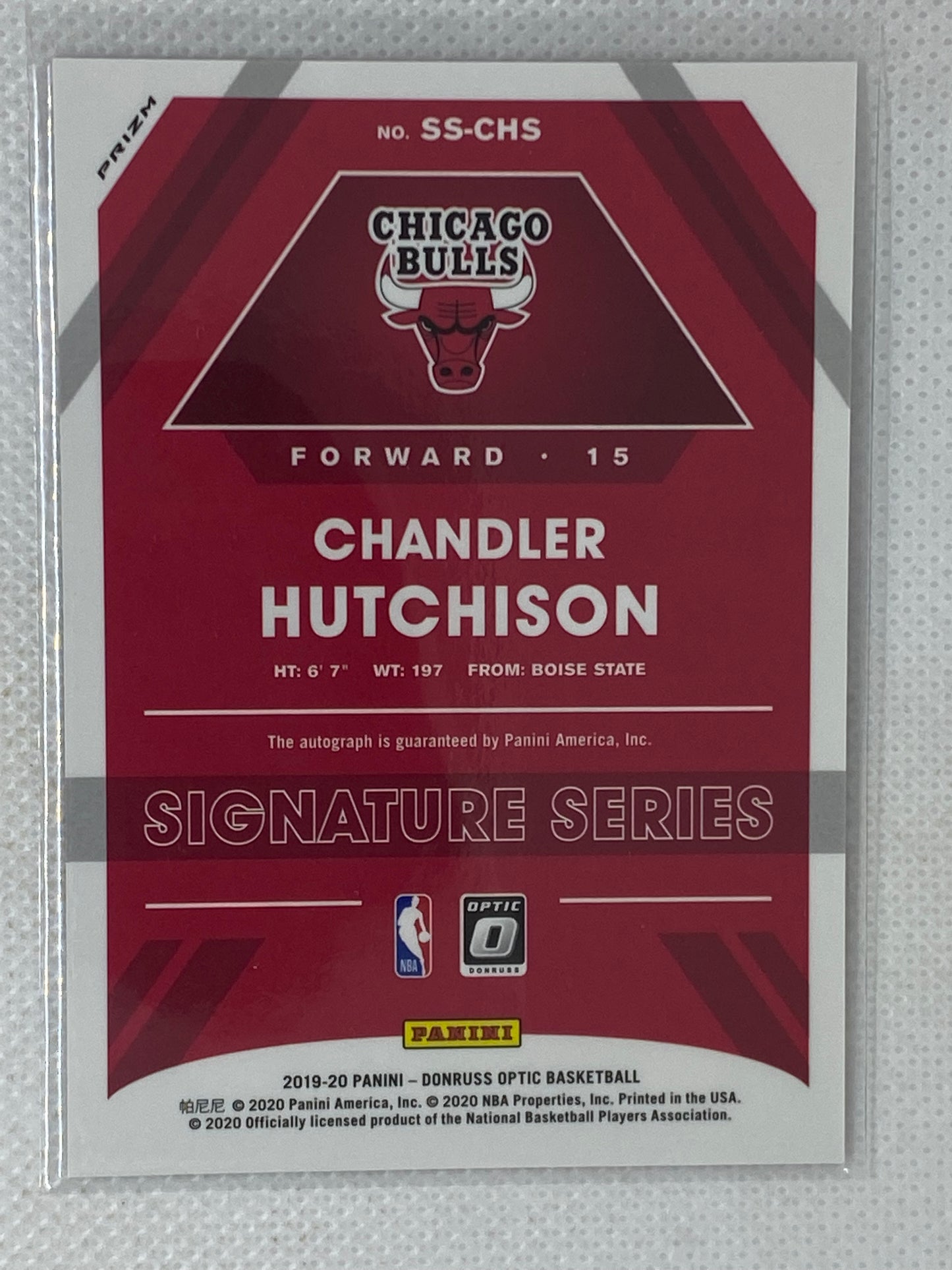 2019-20 Panini Donruss Optic Chandler Hutchison Purple Auto #SS-CHS