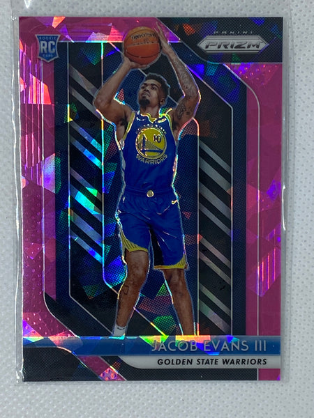 2018-19 Panini Prizm Pink Cracked Ice Rookie #212 Jacob Evans III Warriors