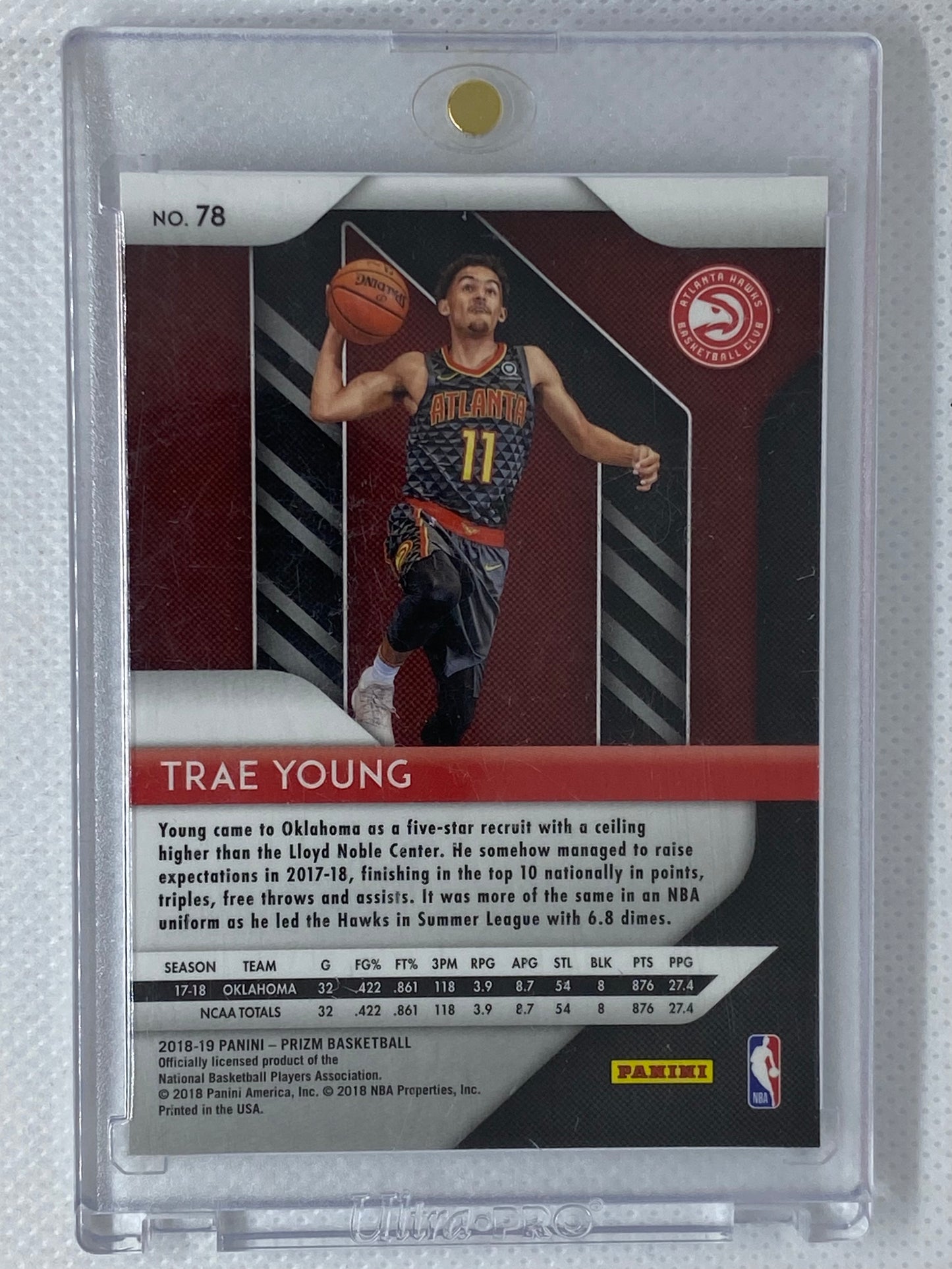 2018-19 Panini Prizm Trae Young Rookie RC #78 Hawks