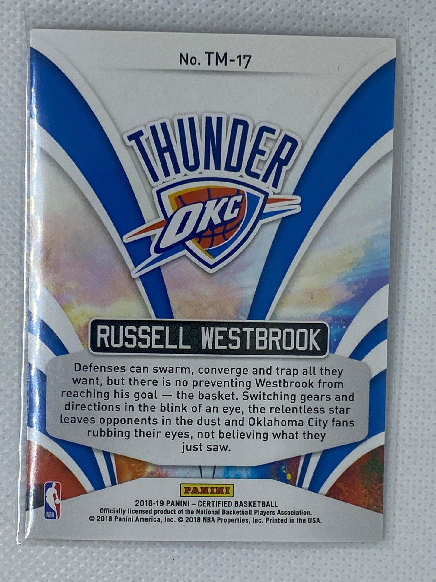 2018-19 Panini Certified The Mighty Russell Westbrook #TM-17