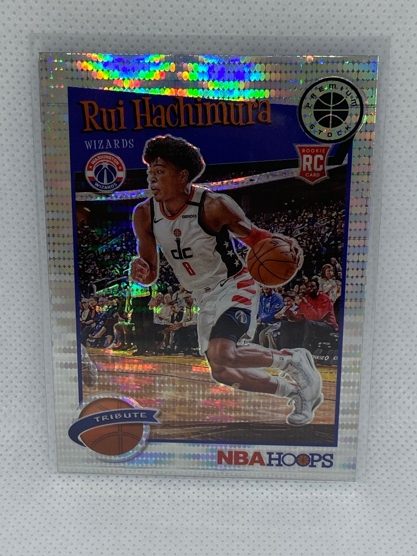 2019-20 Panini NBA Hoops Premium Stock Rui Hachimura Tribute Pulsar Rookie RC