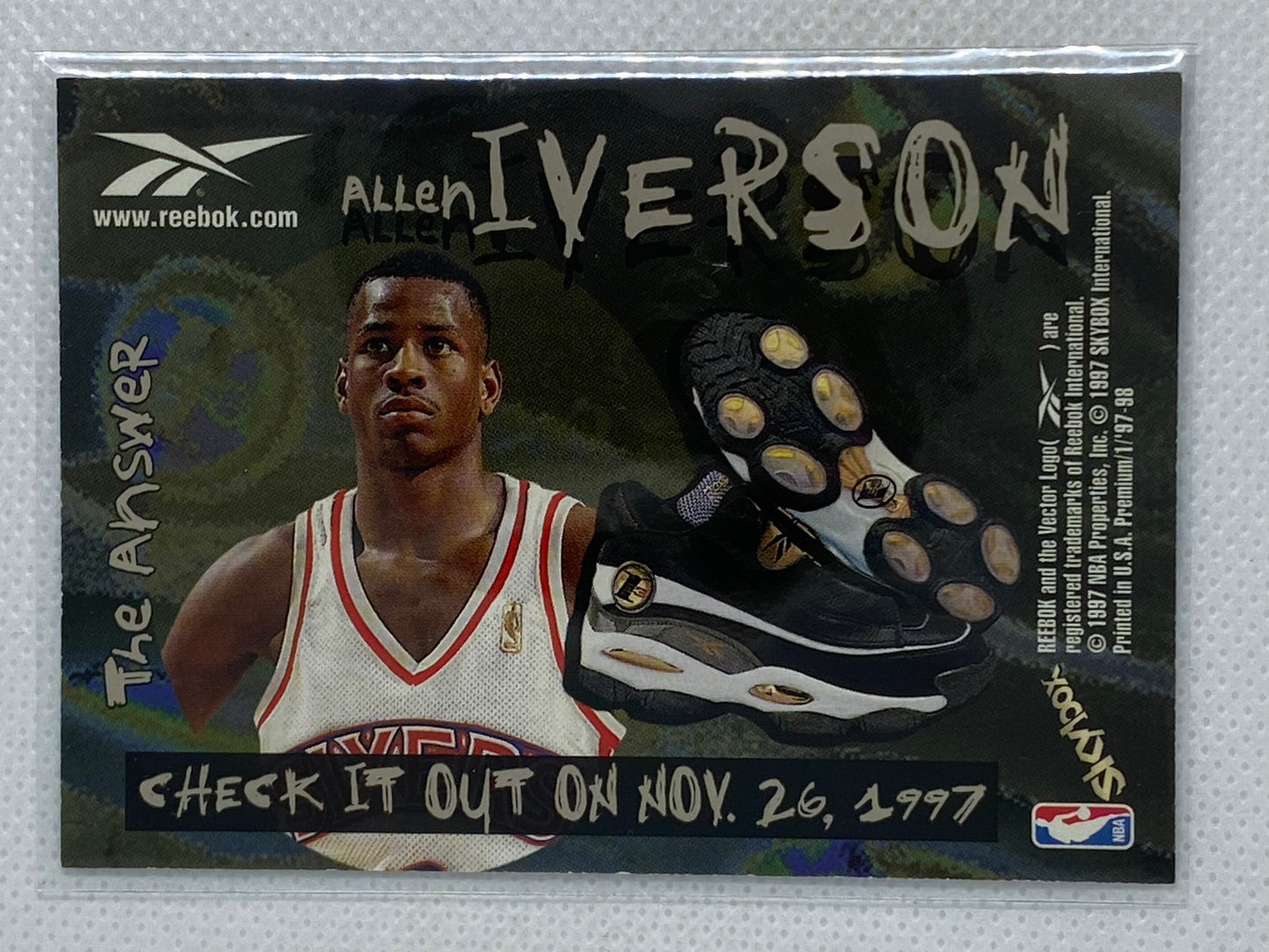 1997-98 Skybox Reebok Allen Iverson The Answer Shoe Promo 76ers SSP