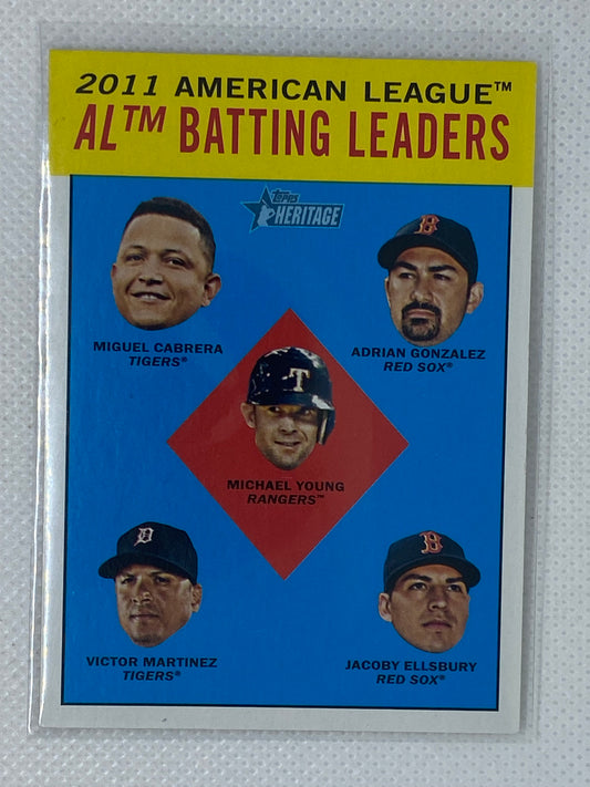 2012 Topps Heritage Miguel Cabrera / Gonzalez /Young League Leaders # 2