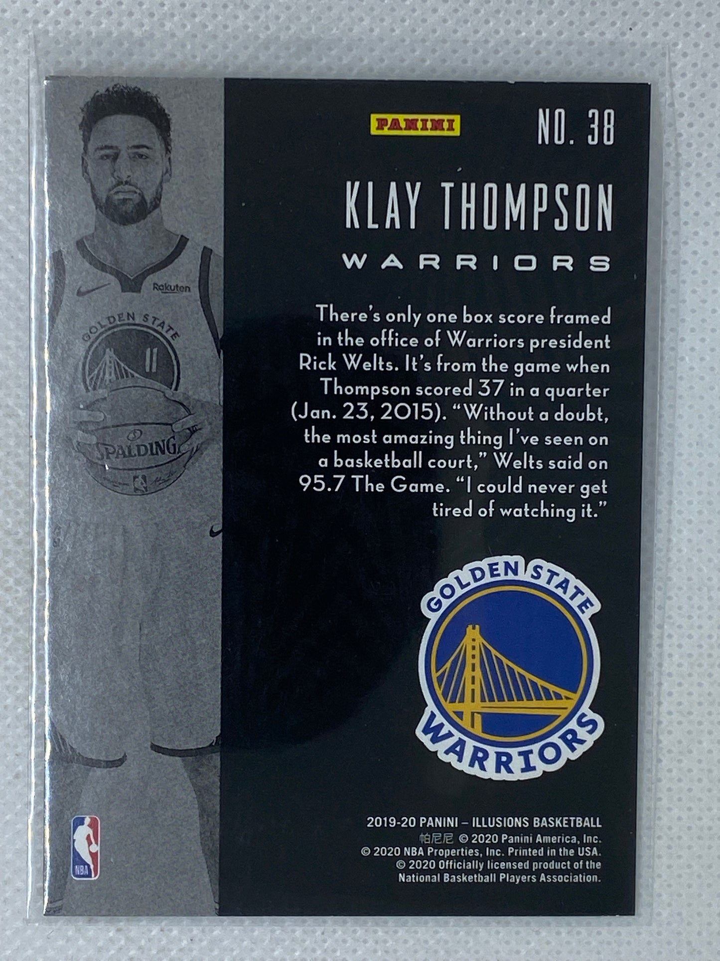 2019-20 Panini Illusions Klay Thompson #38 Golden State Warriors