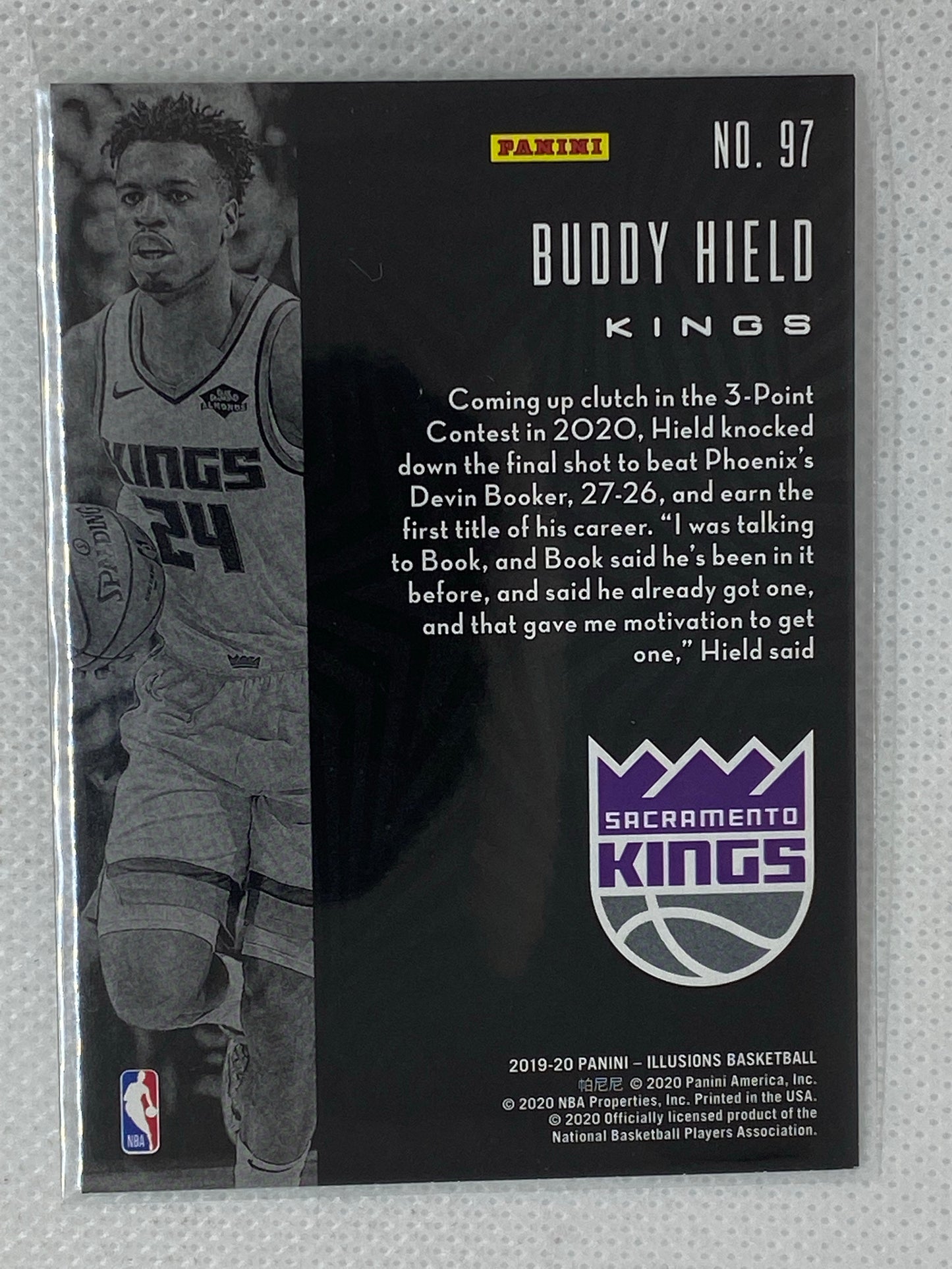 2020-21 Panini Illusions Buddy Hield #104 Emerald Parallel Sacramento Kings