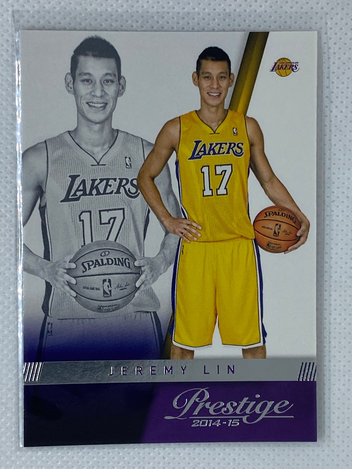 2014-15 Panini Prestige Basketball Card #92 Jeremy Lin (Los Angeles Lakers)