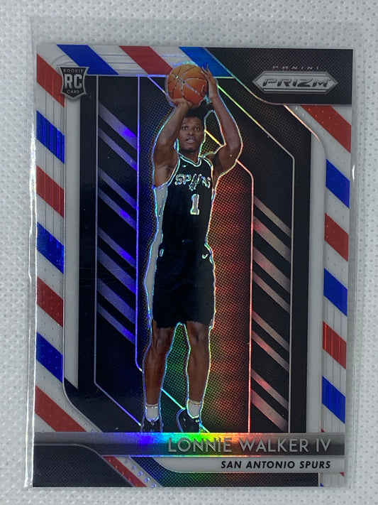 2018-19 Panini Prizm Lonnie Walker IV #251 Rookie Red White Blue Prizm Parallel