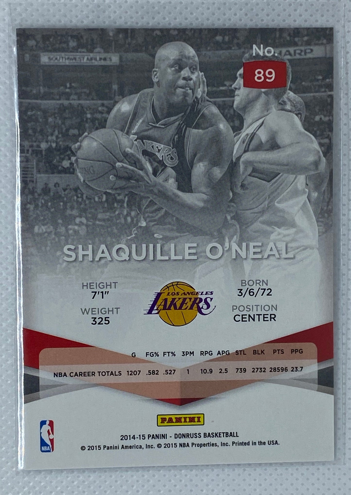 2014-15 Elite Basketball #89 Shaquille O'Neal Los Angeles Lakers