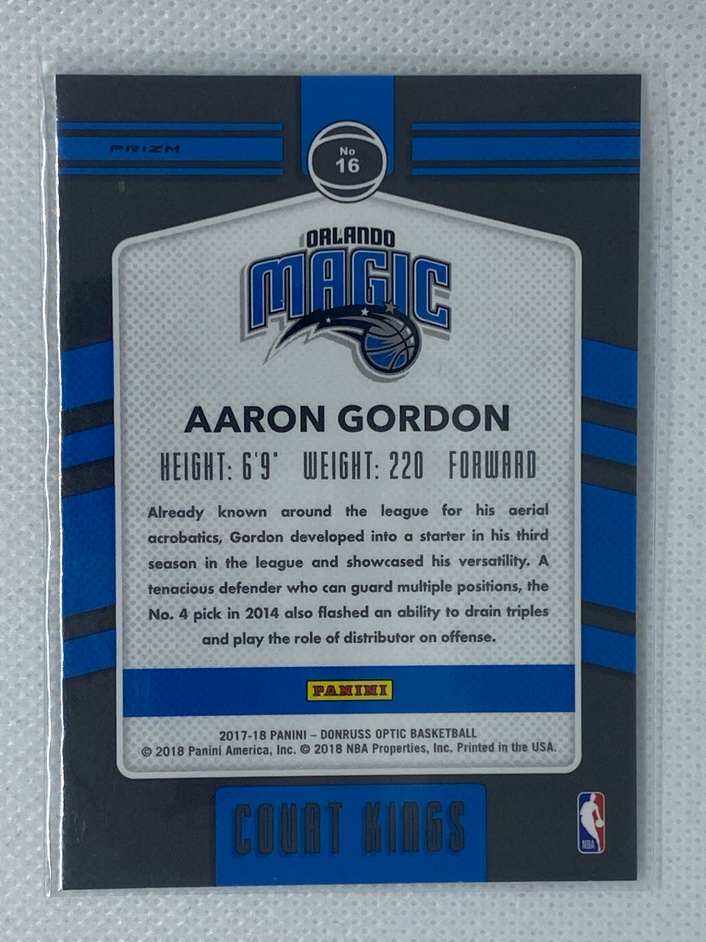 2017-18 Donruss Optic Court Kings Holo #16 Aaron Gordon