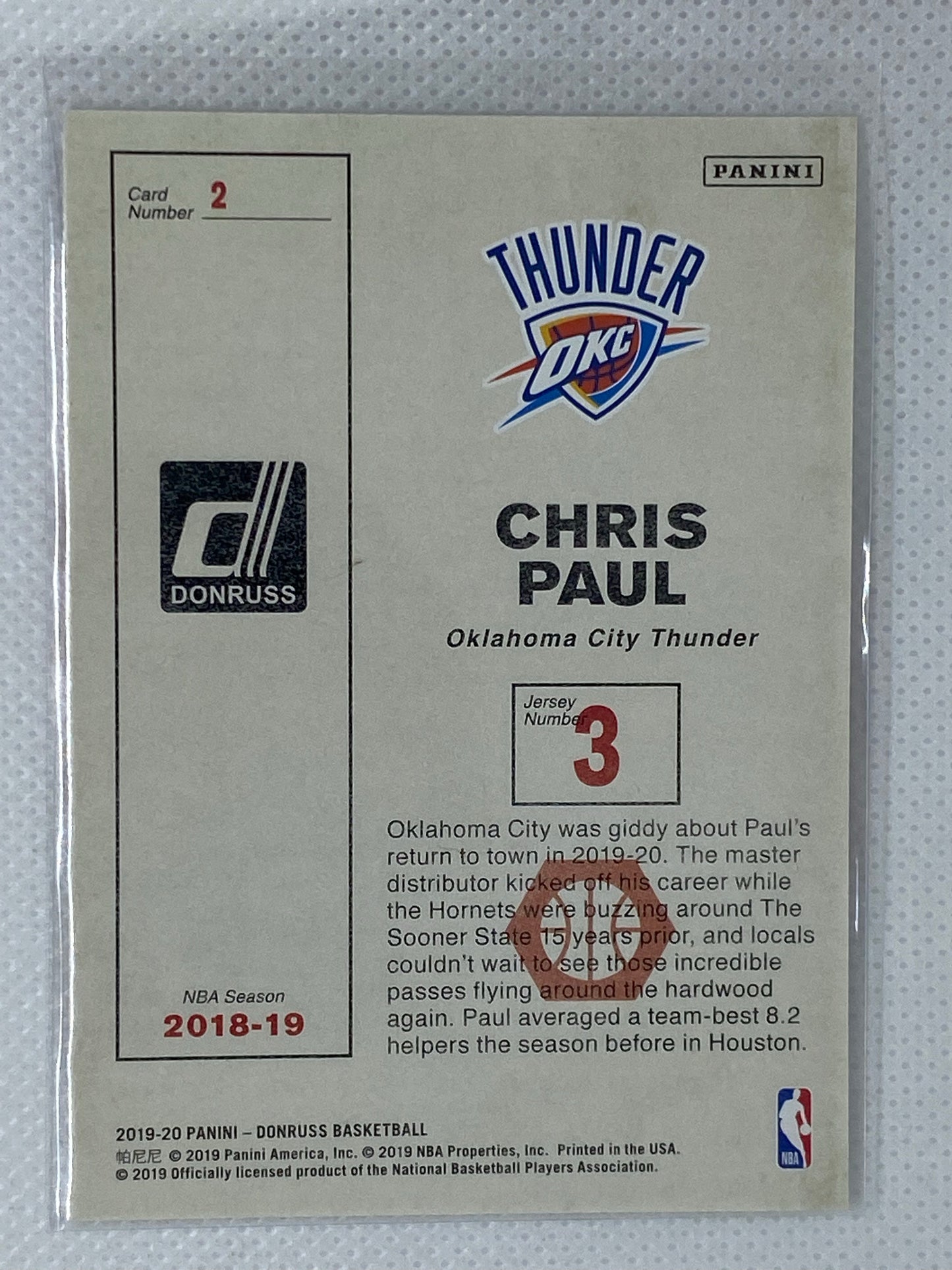 2019-20 Panini Donruss Craftsmen #2 Chris Paul