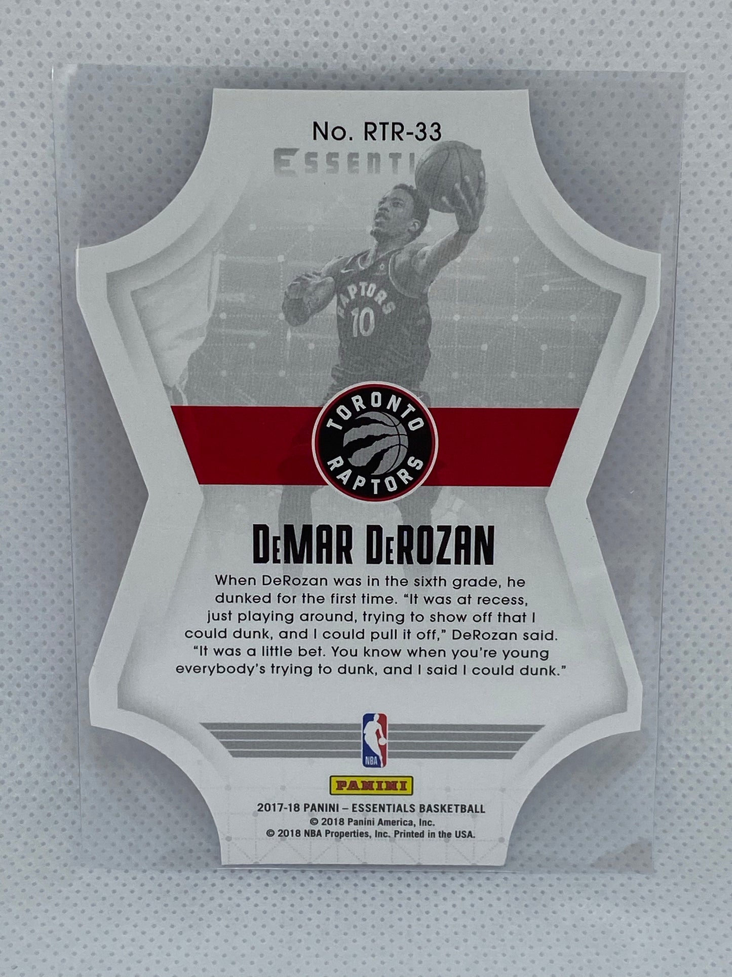 2017-18 Essentials Rock The Rim Die-Cut #RTR-33 Demar Derozan Toronto Raptors SSP