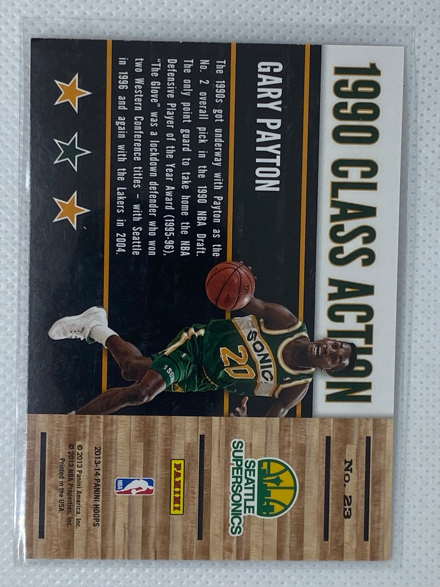 2013-14 Hoops GARY PAYTON Class Action insert card SONICS