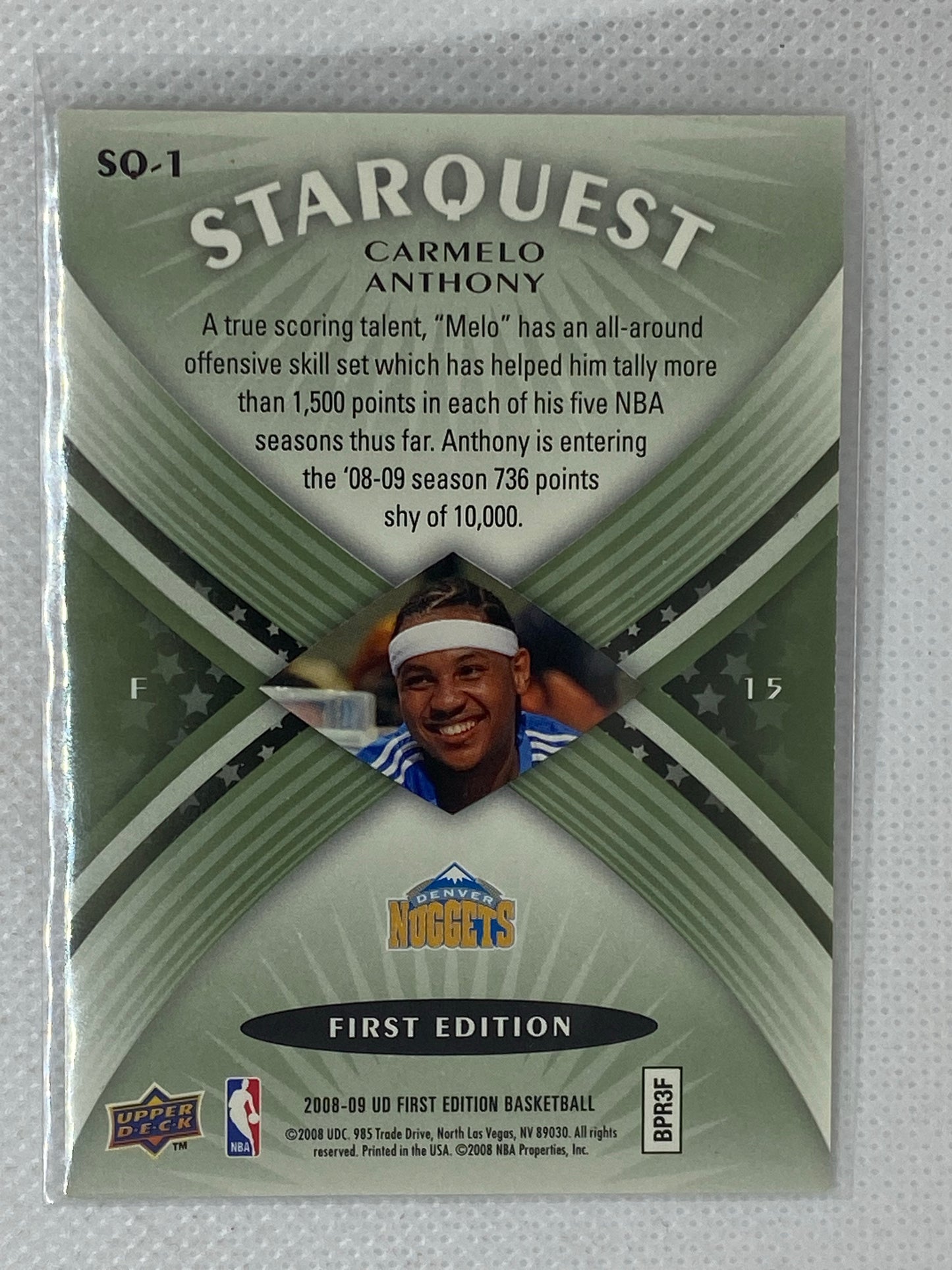 2008-09 Upper Deck First Edition Starquest #SQ-1 Carmelo Anthony Denver Nuggets