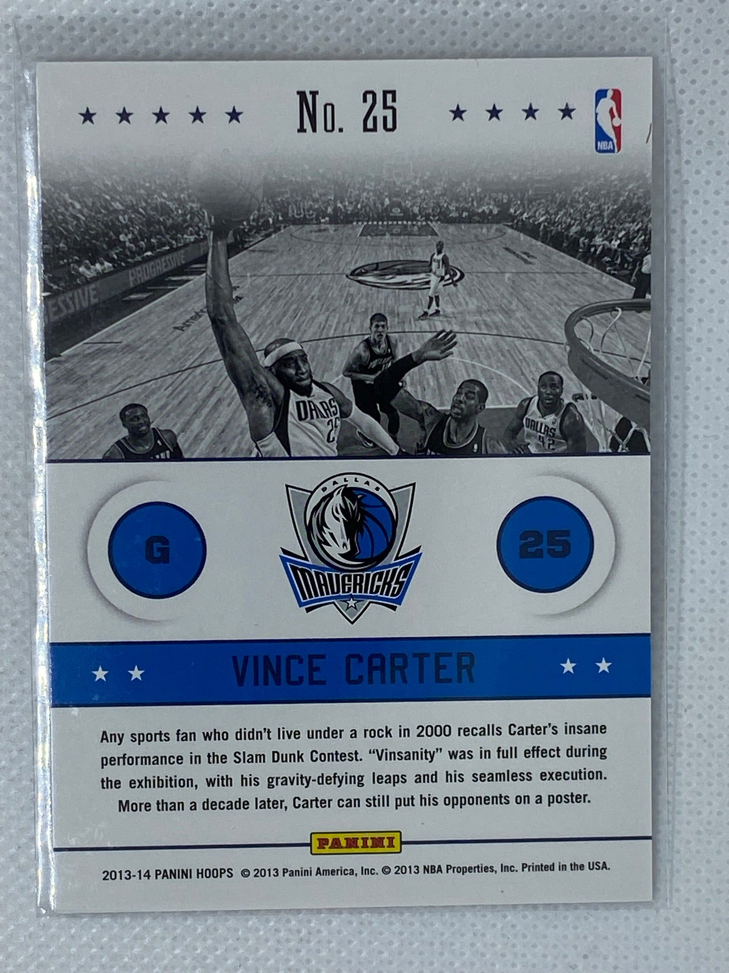 2013-14 Hoops Above The Rim Insert Card # 25 Vince Carter