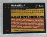 2007-08 Topps Greg Oden - Rookie RC White #1 of 14 Portland Trail Blazers