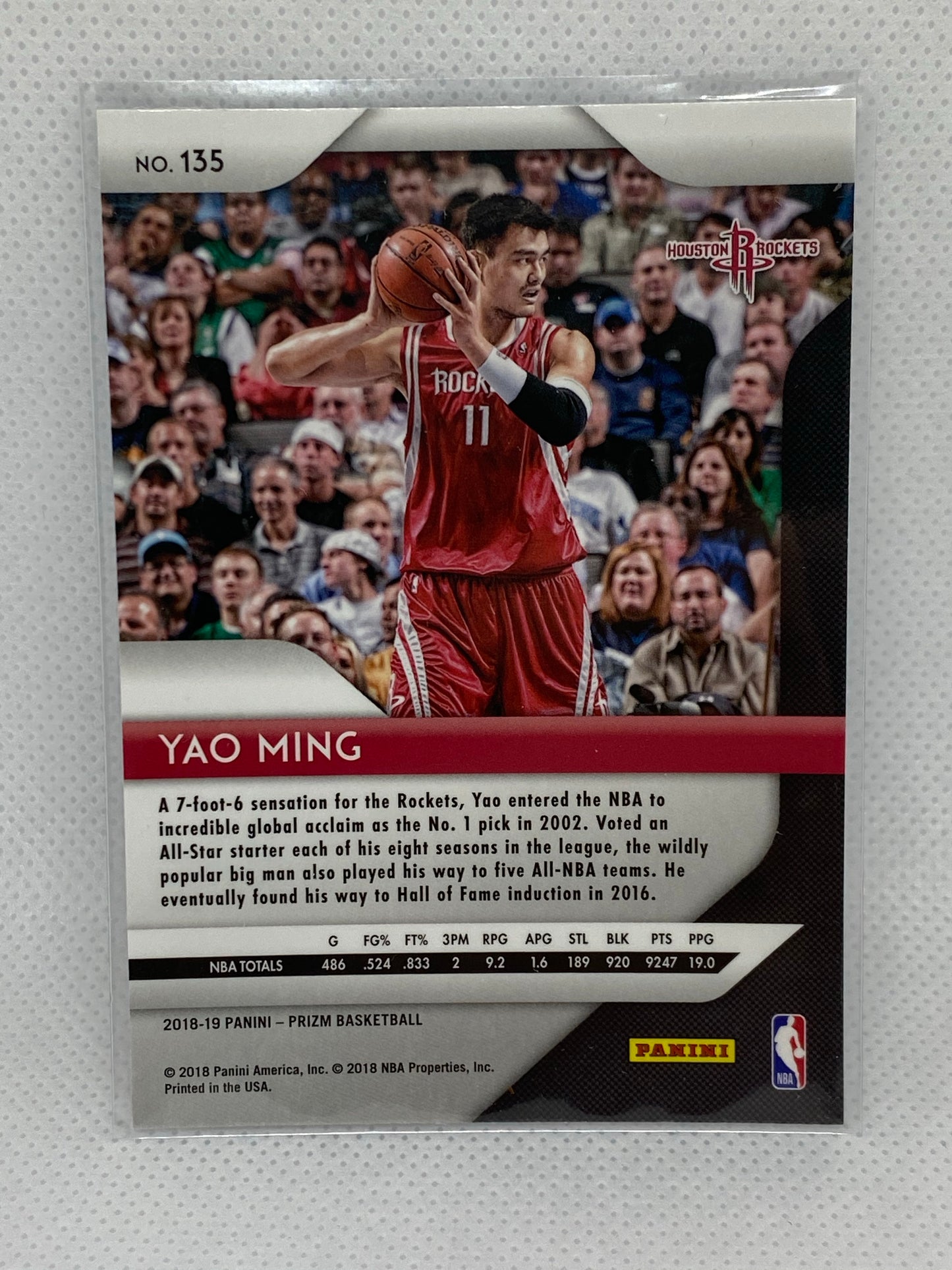 2018-19 Panini Prizm Base #135 YAO MING