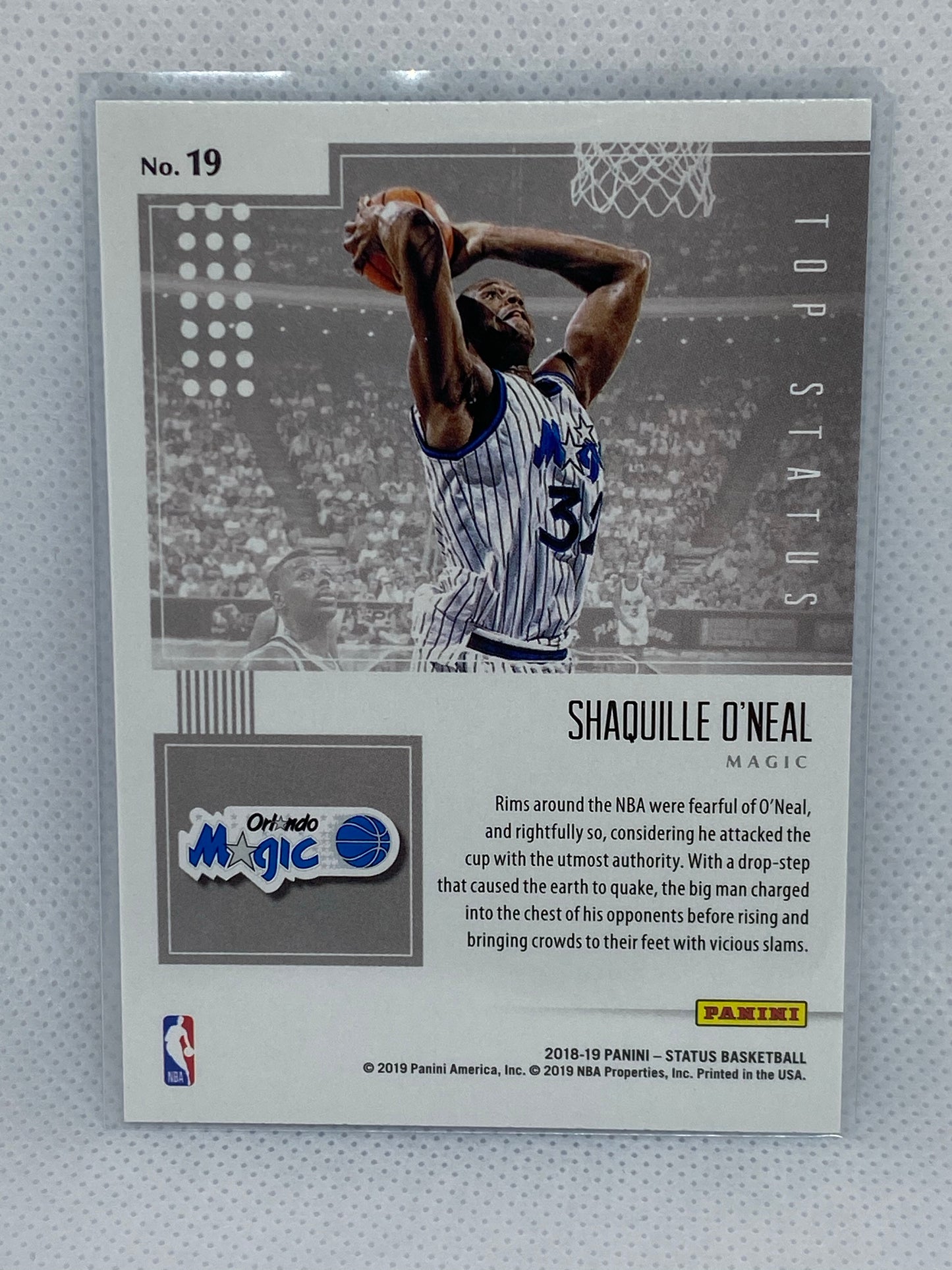 2018-19 Panini Status Top Status Aqua Shaquille O'neal #19