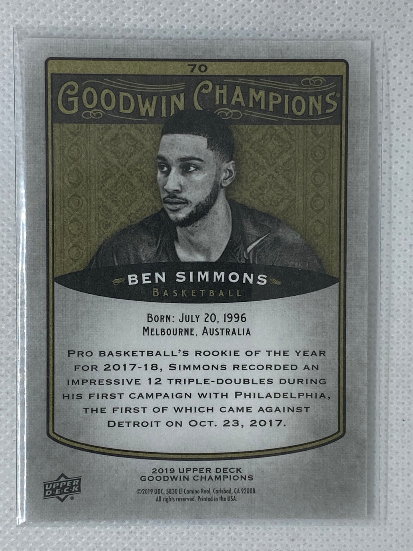 2019 Upper Deck Goodwin Champions #70 Ben Simmons