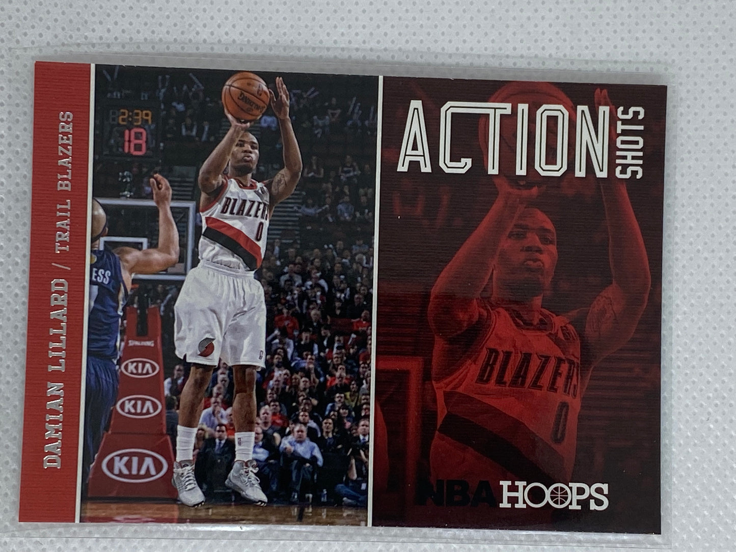 2013-14 NBA Hoops Action Shots Basketball Card #19 Damian Lillard Trail Blazers