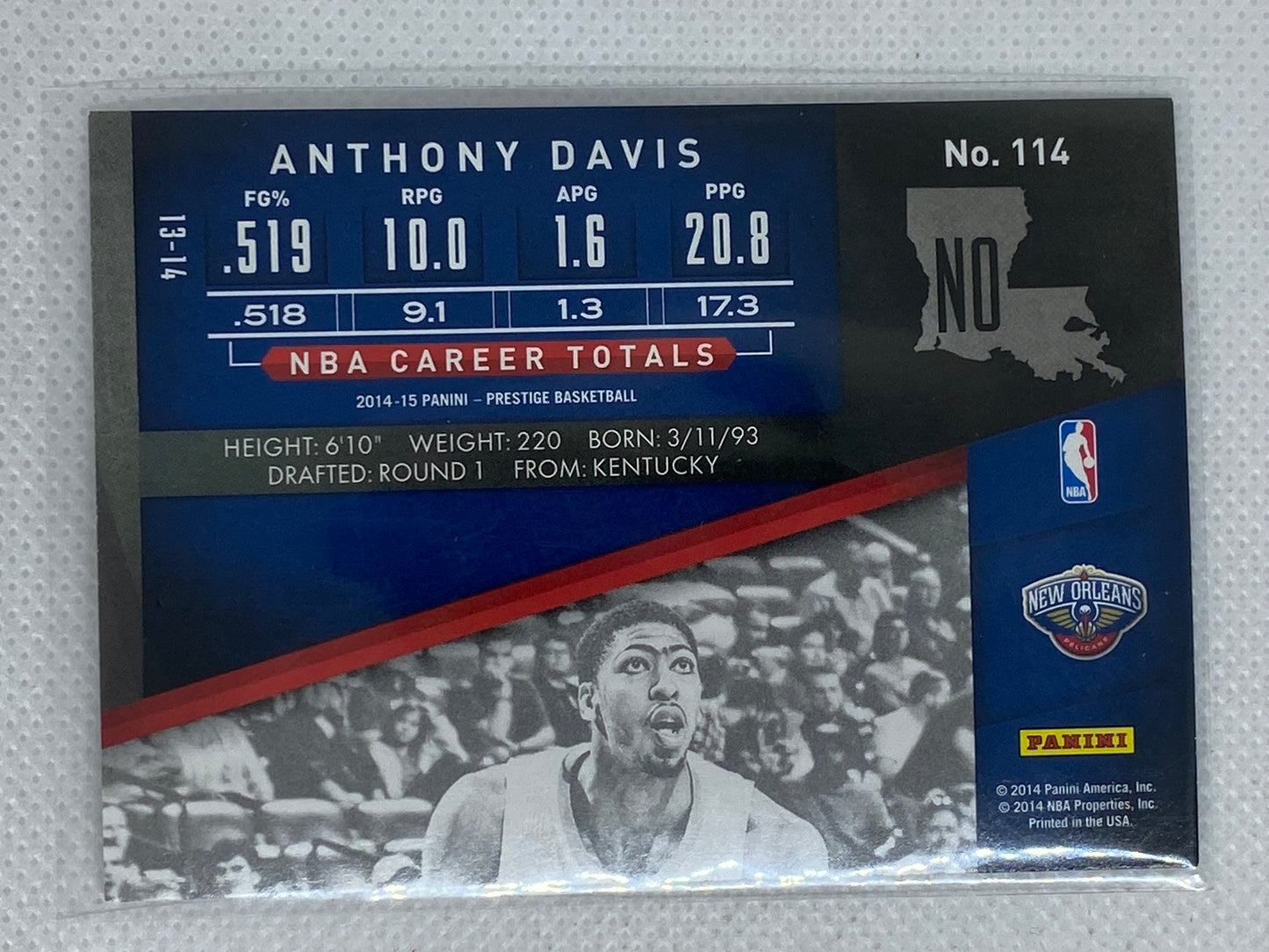 2014-15 Panini Prestige Basketball #114 Anthony Davis