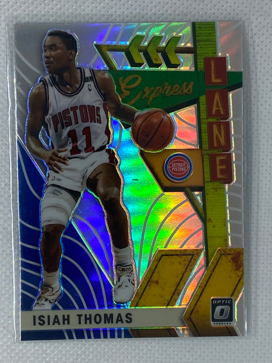 2019-20 NBA Optic Silver Prizm Holo Express Lane Isiah Thomas Pistons #2