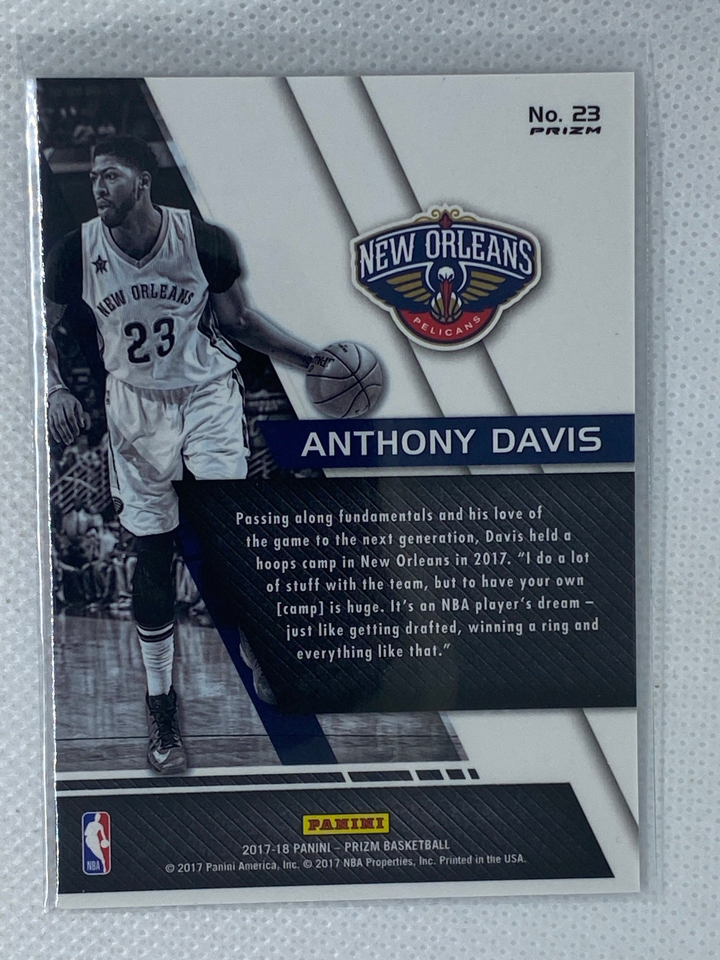 2017-18 Panini Prizm Disco Fundamentals #23 Anthony Davis New Orleans Pelicans