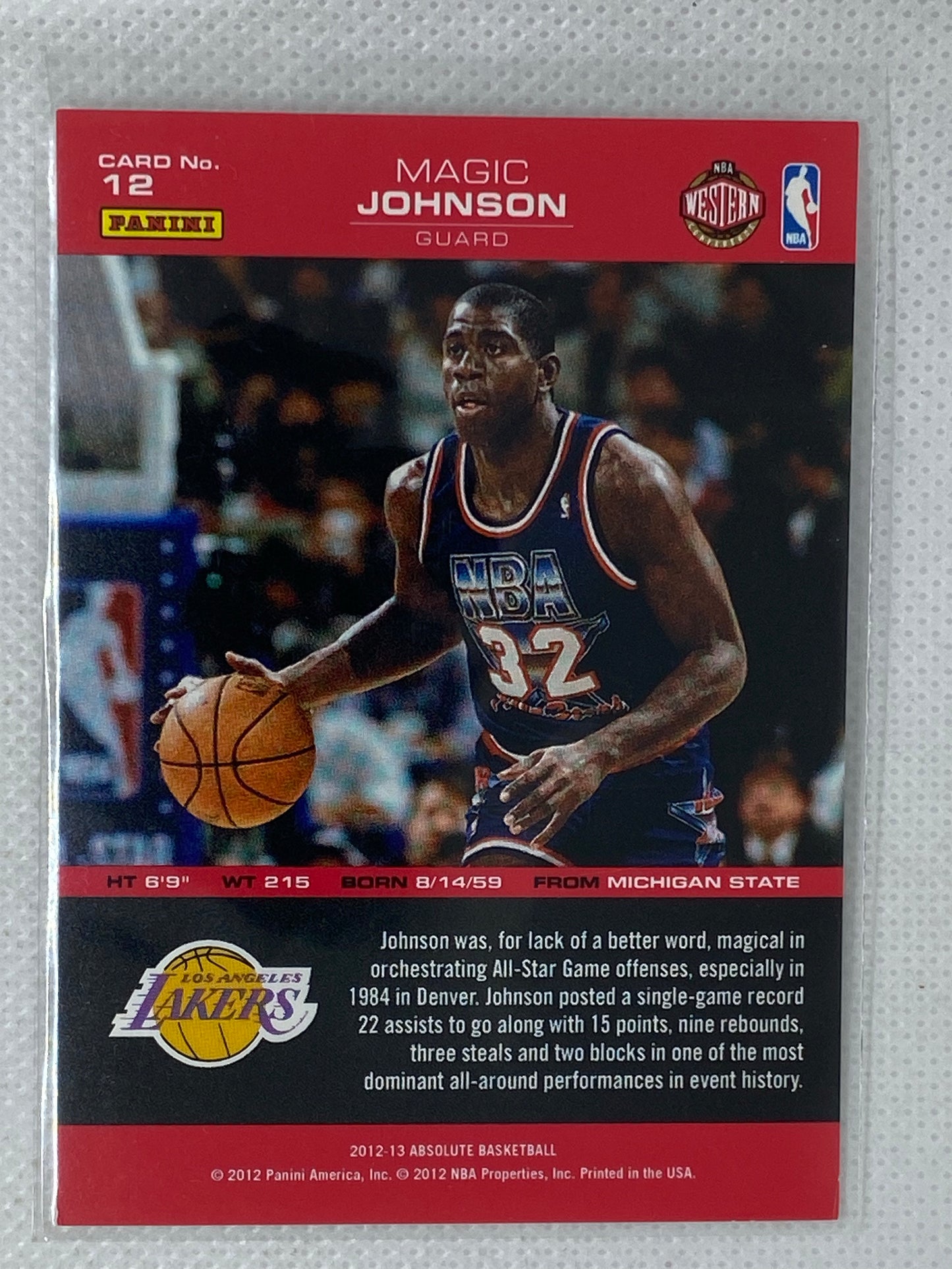 2012-13 Panini Absolute All-Stars Magic Johnson #12 HOF