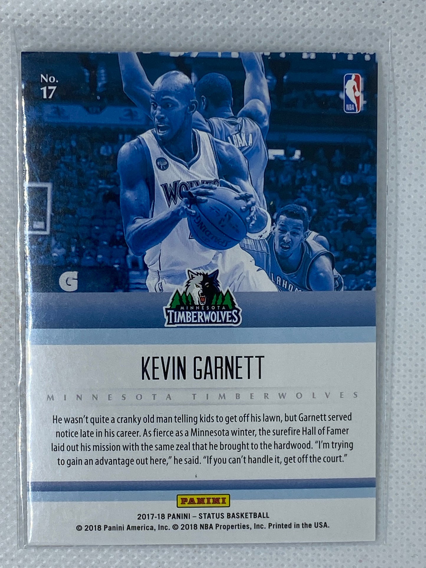 2017-18 Panini Status Symbols Kevin Garnett #17 HOF