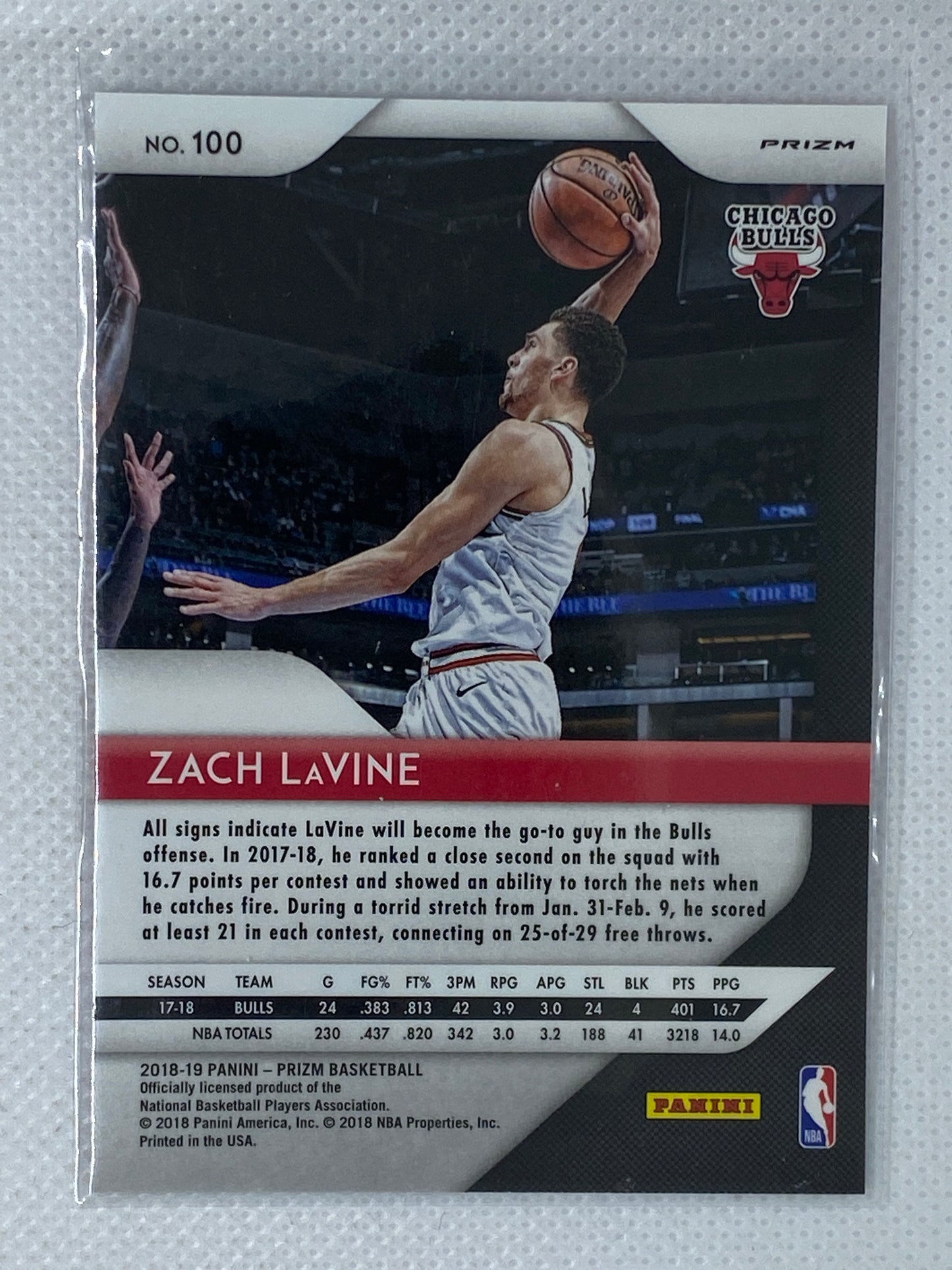 2018-19 Panini Prizm Zach LaVine Pink Cracked Ice Refractor #100 Parallel SP