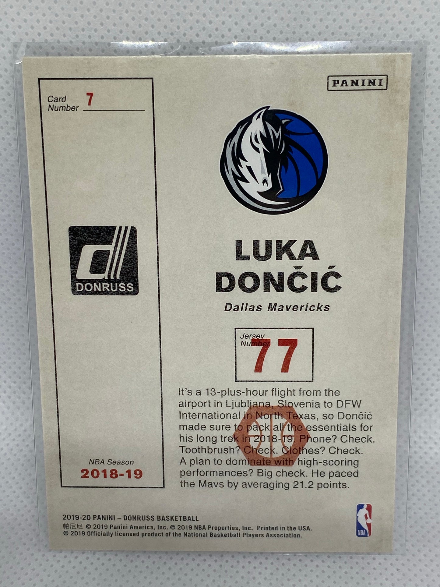 2019-20 Panini Donruss Basketball Craftsman #7 Luka Doncic