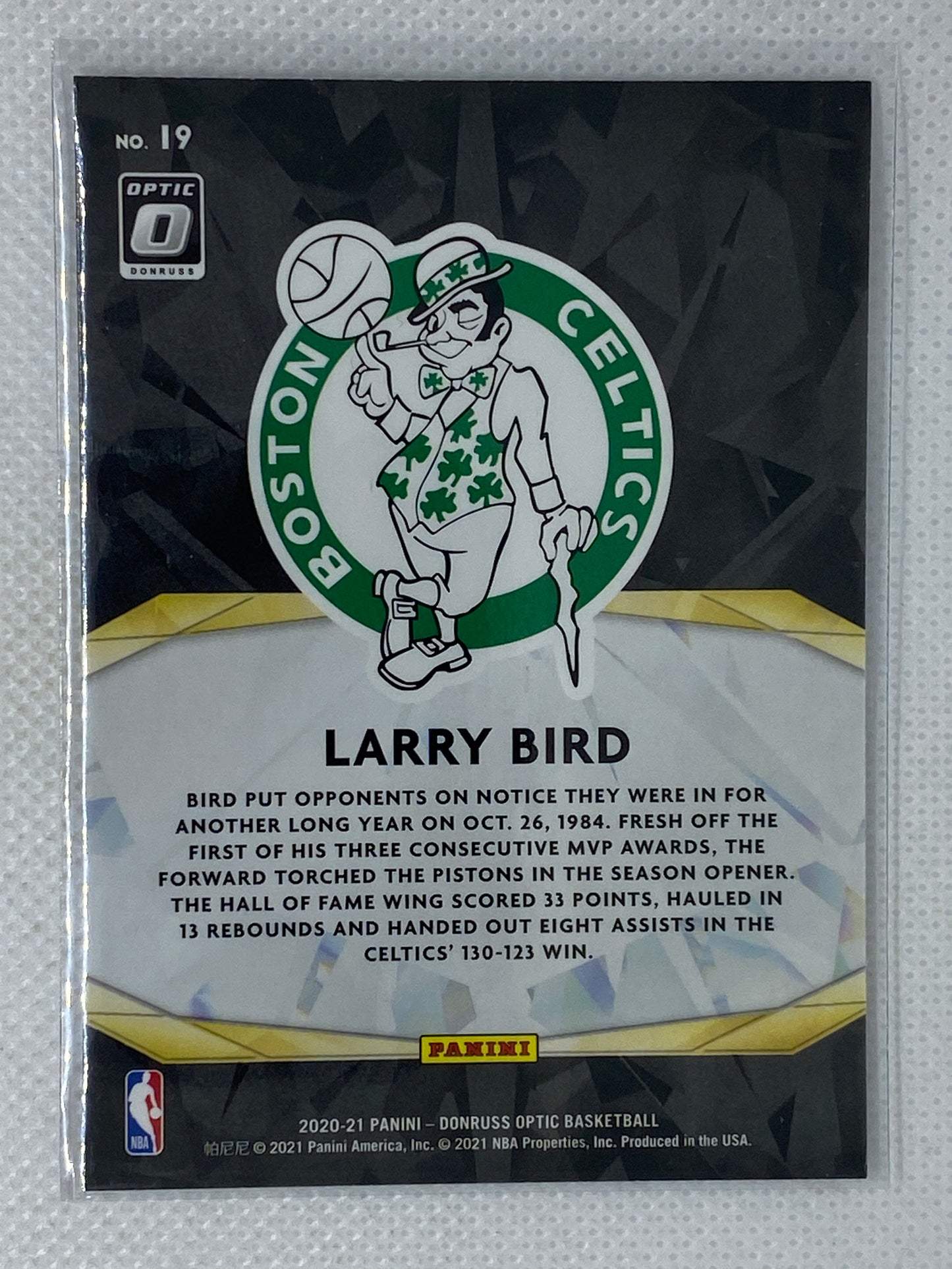 2020-21 Donruss Optic Basketball Winner Stays Insert #19 Larry Bird Celtics