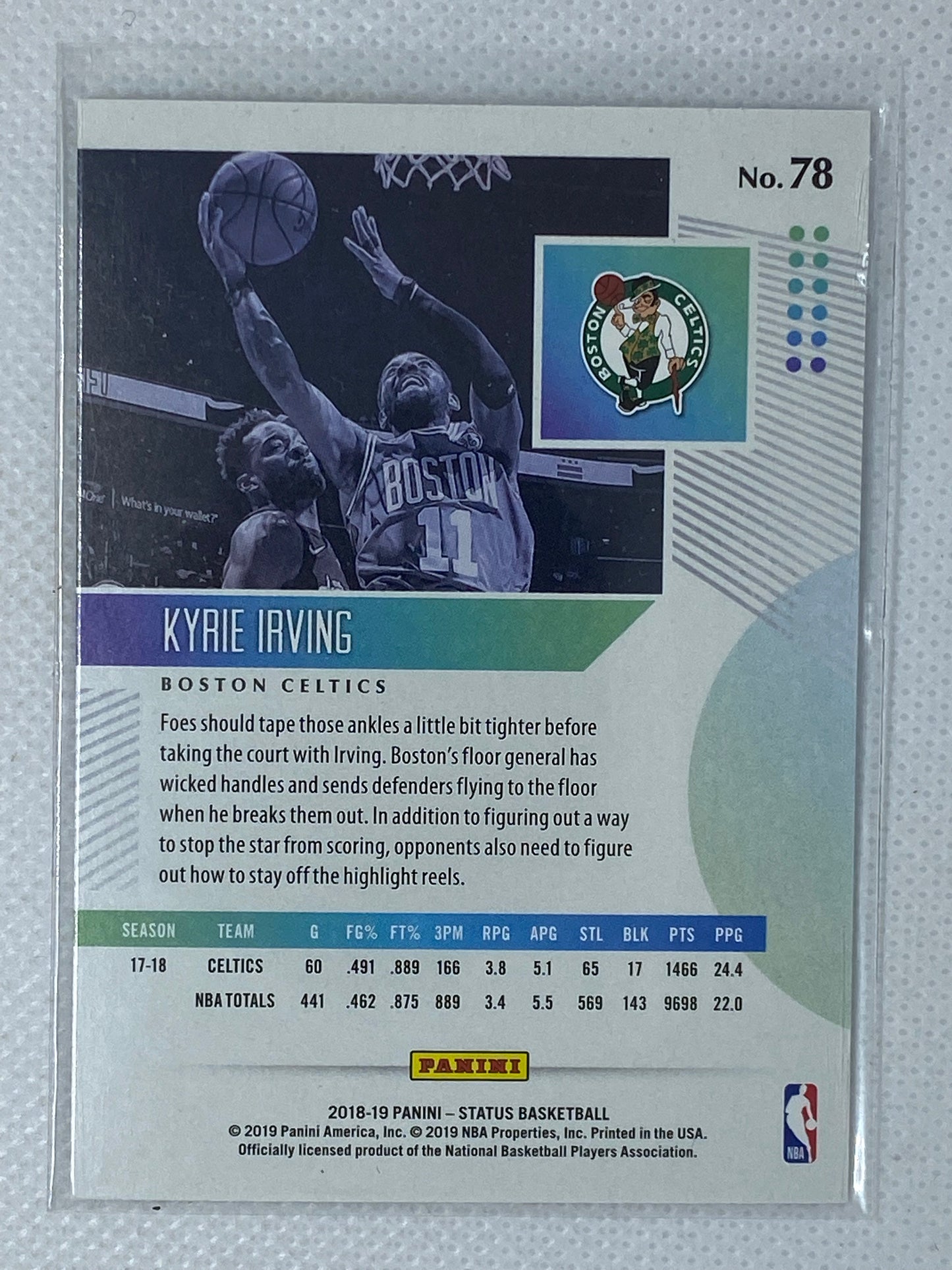 2018-19 Panini Status base #78 Kyrie Irving Boston Celtics