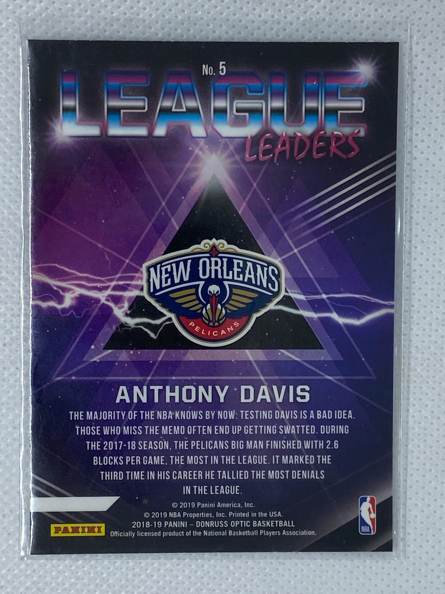 2018-19 Donruss Optic Franchise Features #19 Anthony Davis