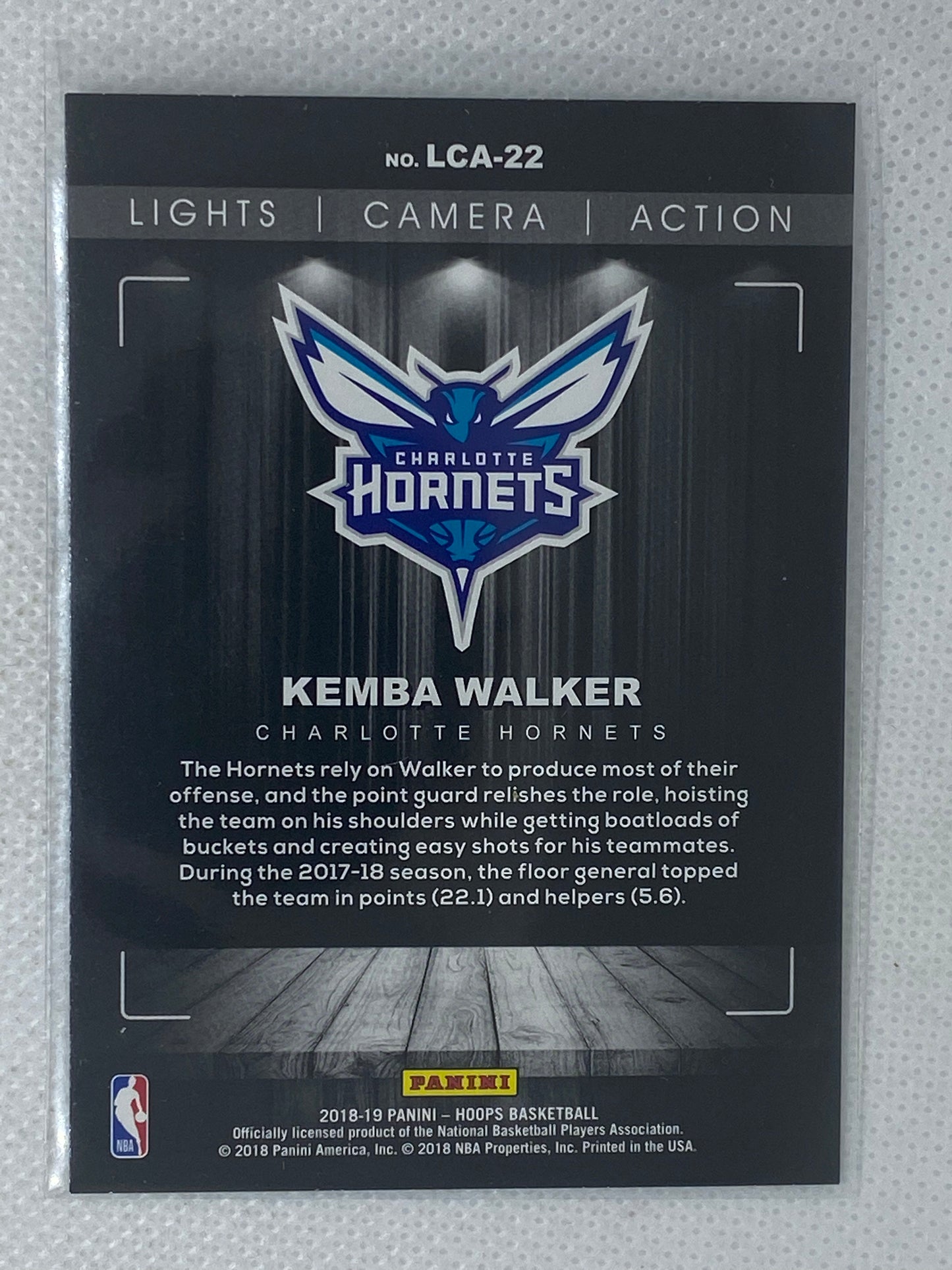 2018-19 Panini NBA Hoops Lights Camera Action Winter Kemba Walker #LCA-22