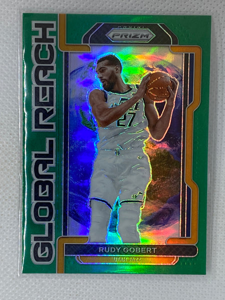 2021-22 Panini Prizm Basketball Rudy Gobert Green Global Reach #9 Jazz Twolves