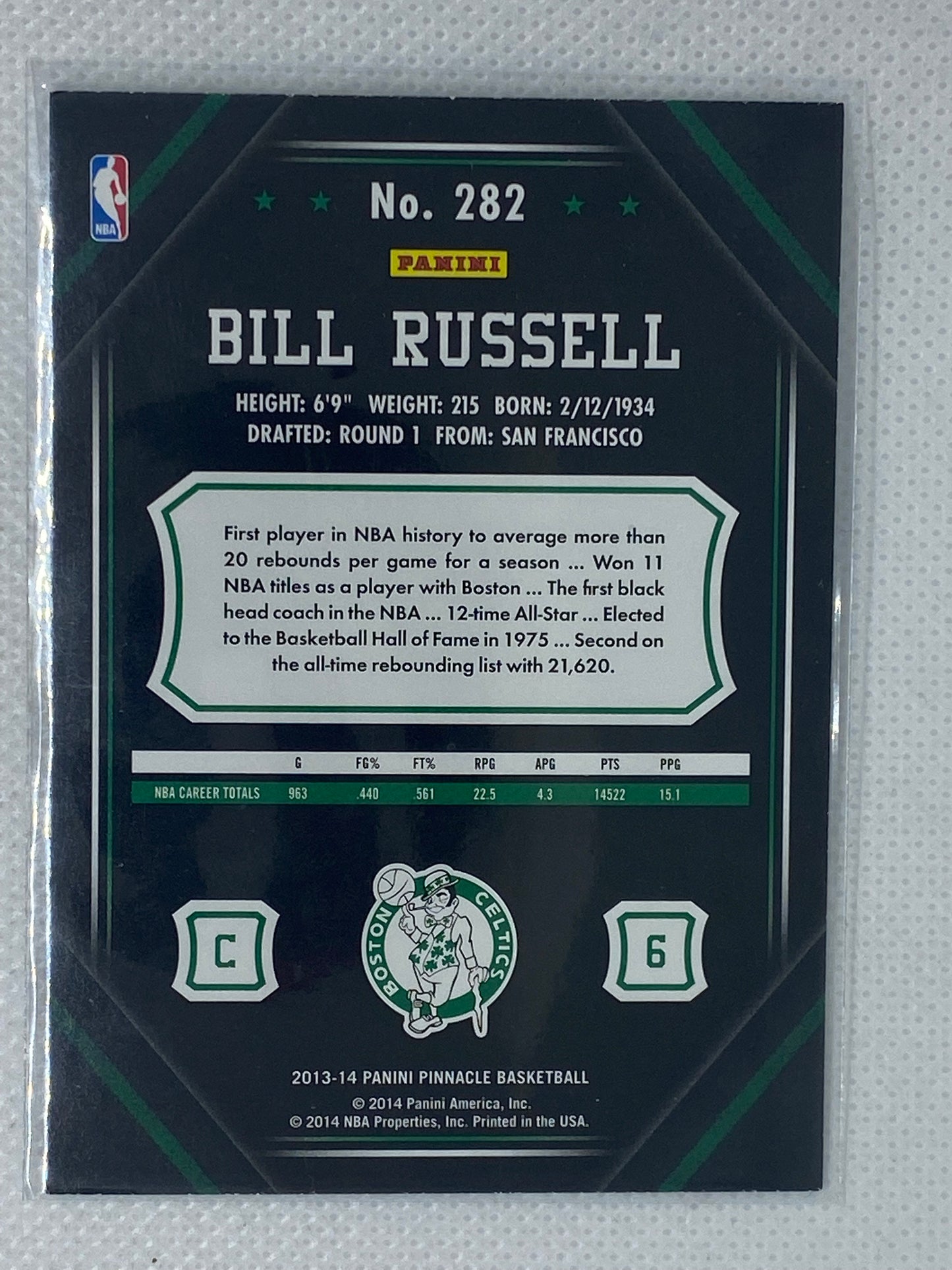 2013-14 Pinnacle #282 Bill Russell Celtics Basketball Card