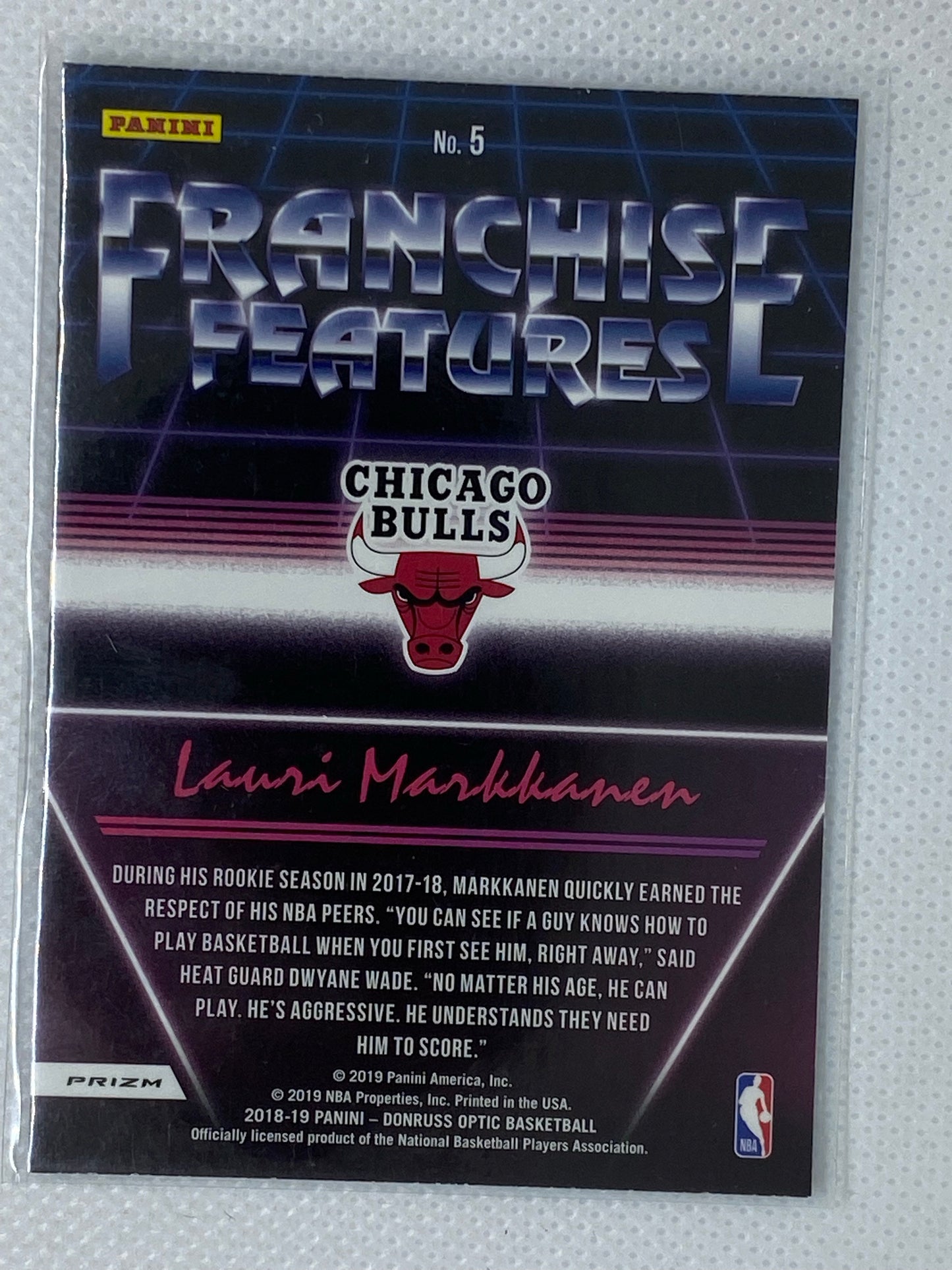 2018-19 Donruss Optic Franchise Features Holo #5 Lauri Markkanen