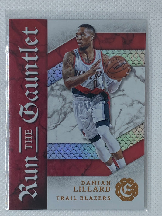 2017-18 Panini Excalibur Run the Gauntlet Damian Lillard #23 Trailblazers